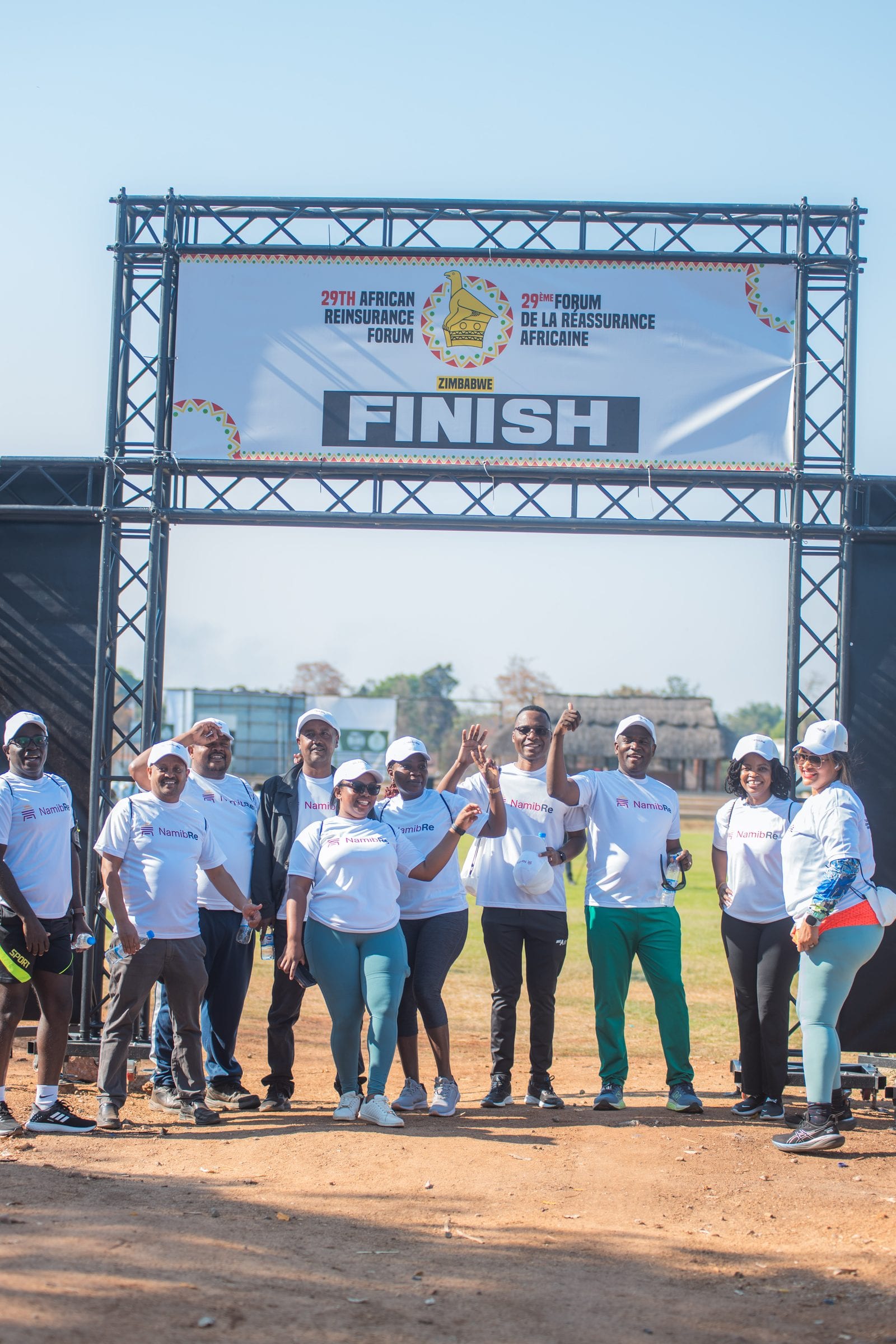 The branded finish gantry at a sponsored fun run