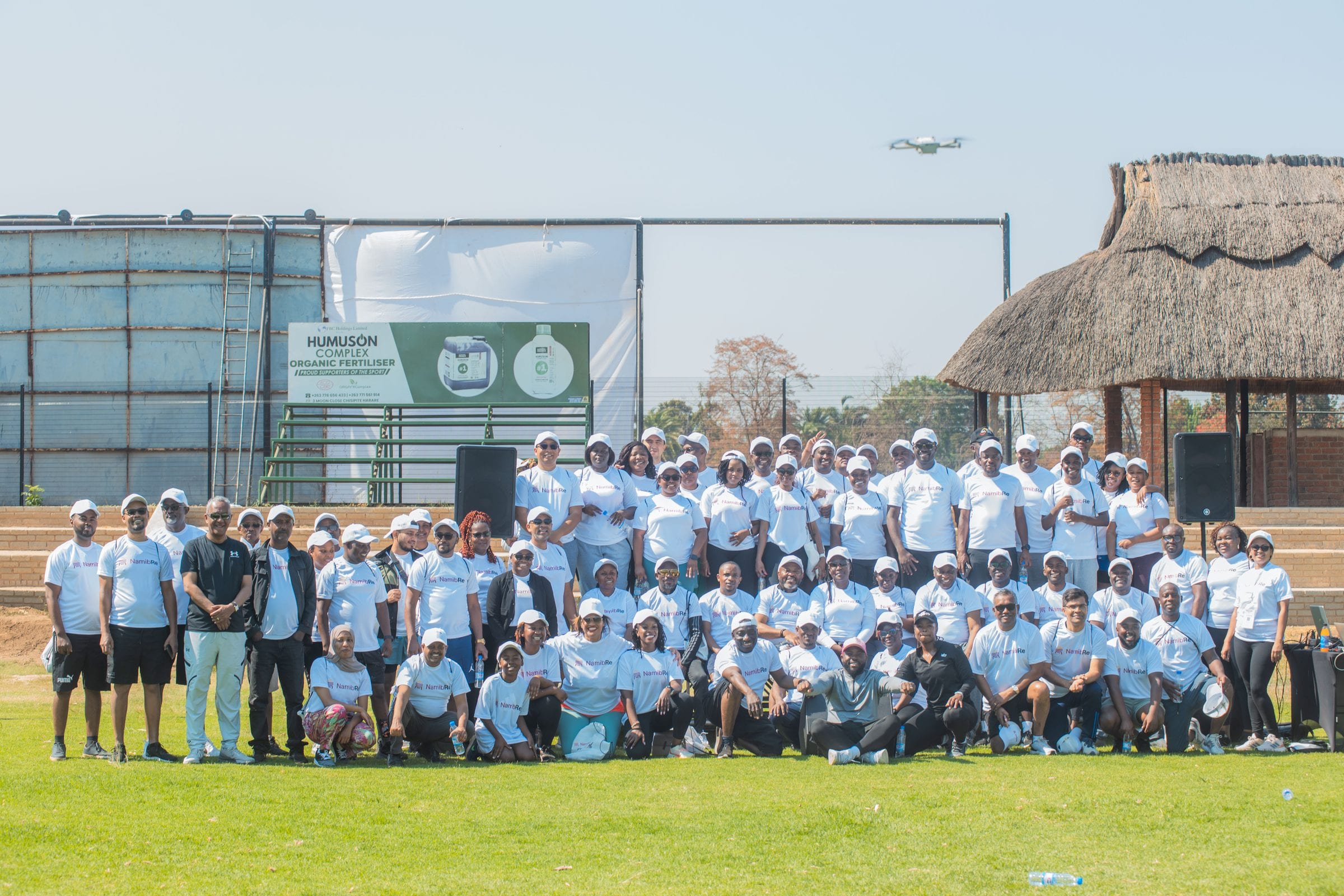 The full participant group at a branded fun run