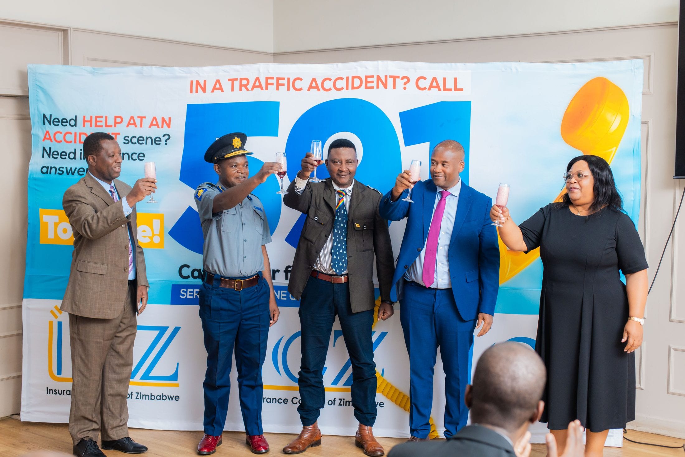 Officials at the launch of the 591 emergency line